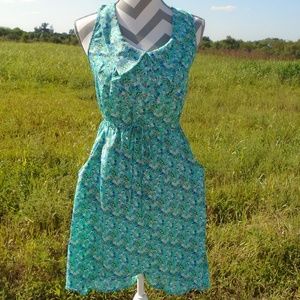 Sleeveless Floral High Low Dress with Pockets